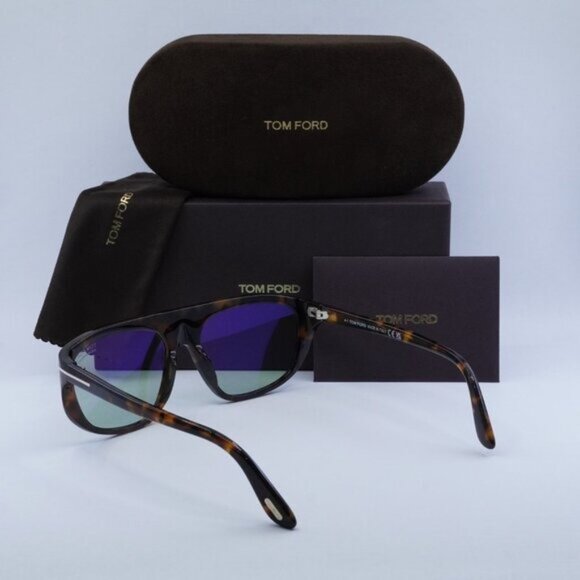 Tom Ford Edward FT1002 52N Aviator Sunglasses - Dark Havana/Green Photochromic - Picture 9 of 9